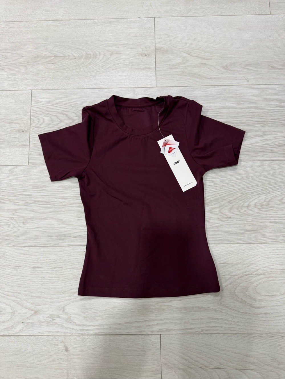 Elite Eleven GymWear Women's Short Sleeve Crew Neck Top - Burgundy